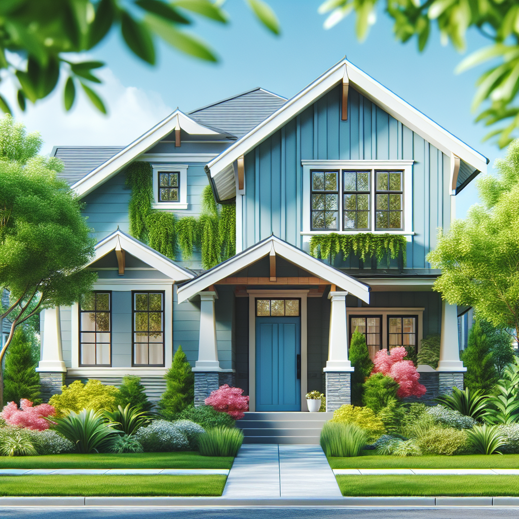 Façade moderne et accueillante augmentant la valeur de sa maison avec jardin soigné.